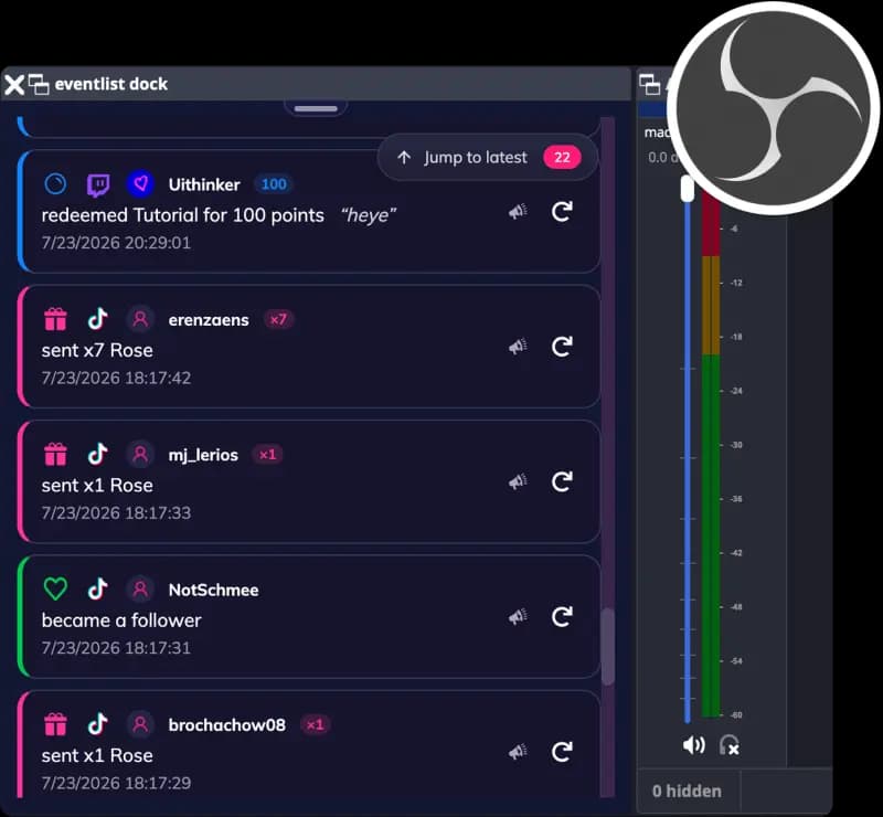 Lumia Stream OBS docks