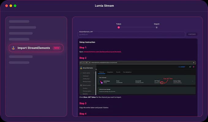 Open the importer and enter your token screenshot