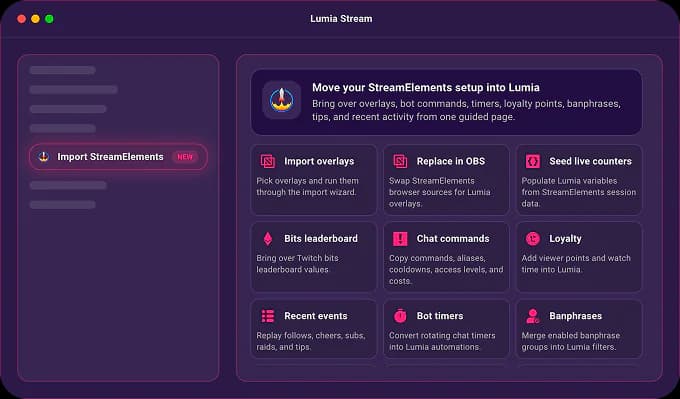 Choose the content to migrate screenshot